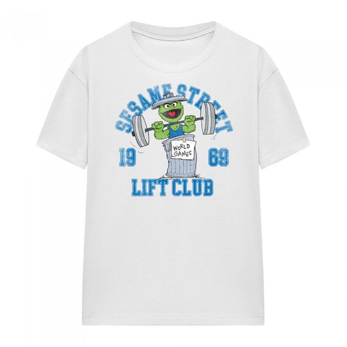 Front - Sesame Street Womens/Ladies Oscar Lift Club T-Shirt
