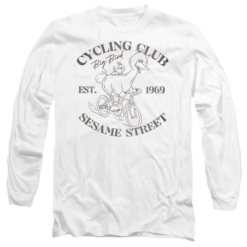 Front - Sesame Street Unisex Adult Cycling Club Big Bird Long-Sleeved T-Shirt
