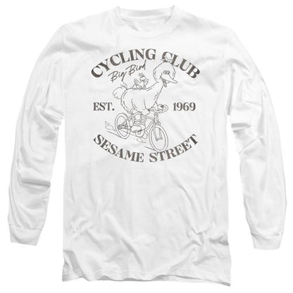 Front - Sesame Street Unisex Adult Cycling Club Big Bird Long-Sleeved T-Shirt
