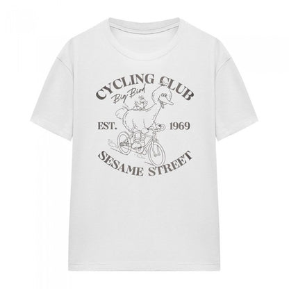 Front - Sesame Street Womens/Ladies Cycling Club Big Bird T-Shirt