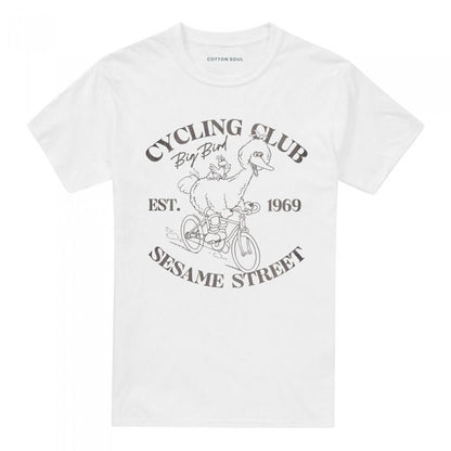 Front - Sesame Street Unisex Adult Cycling Club Big Bird T-Shirt