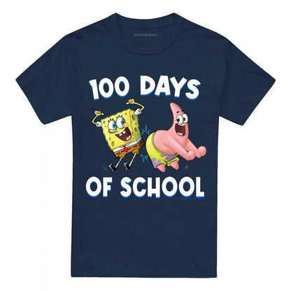 Front - SpongeBob SquarePants Unisex Adult 100 Days Of School Patrick Star T-Shirt