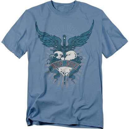 Front - Bon Jovi Unisex Adult Winged Heart T-Shirt