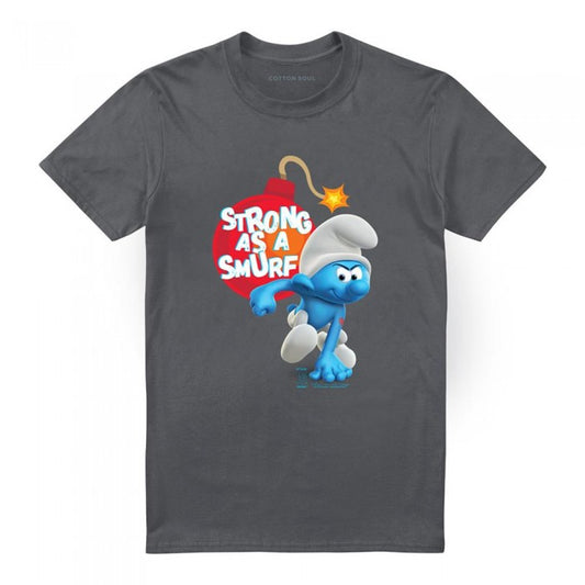 Front - The Smurfs Unisex Adult Strong As A Smurf T-Shirt