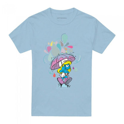 Front - The Smurfs Unisex Adult Magical Umbrella T-Shirt