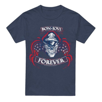Front - Bon Jovi Unisex Adult Forever Skull T-Shirt