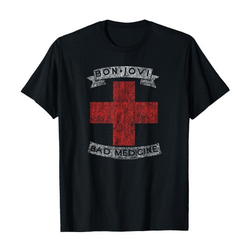 Front - Bon Jovi Unisex Adult Bad Medicine Back Print T-Shirt
