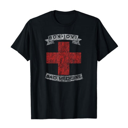 Front - Bon Jovi Unisex Adult Bad Medicine Back Print T-Shirt