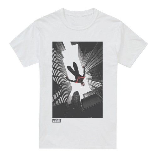 Front - Spider-Man: Miles Morales Mens Sky T-Shirt