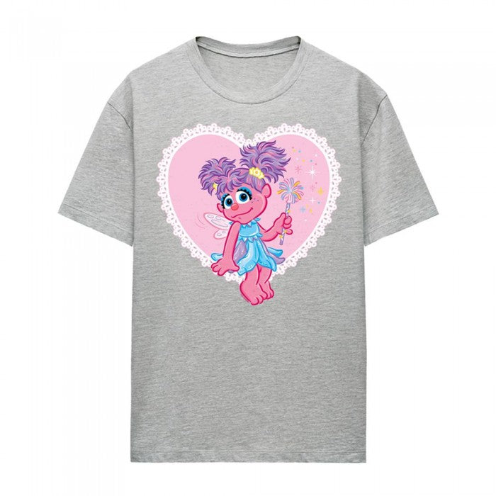 Front - Sesame Street Womens/Ladies Abby Cadabby Heart Heather Valentine`s Day T-Shirt