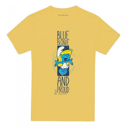 Front - The Smurfs Unisex Adult Blue Blonde And Proud Smurfette T-Shirt
