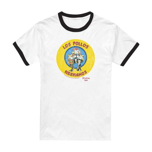 Front - Breaking Bad Unisex Adult Los Pollos Hermanos Ringer T-Shirt