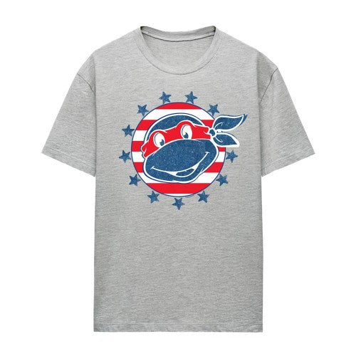 Front - Teenage Mutant Ninja Turtles Womens/Ladies Headshot Heather 4th of July T-Shirt