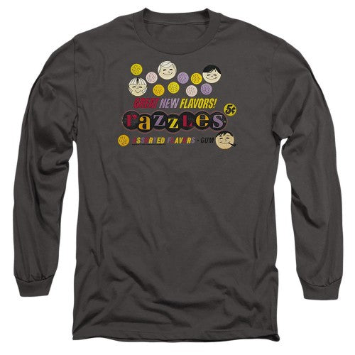 Front - Dubble Bubble Unisex Adult Razzles Retro Box Long-Sleeved T-Shirt