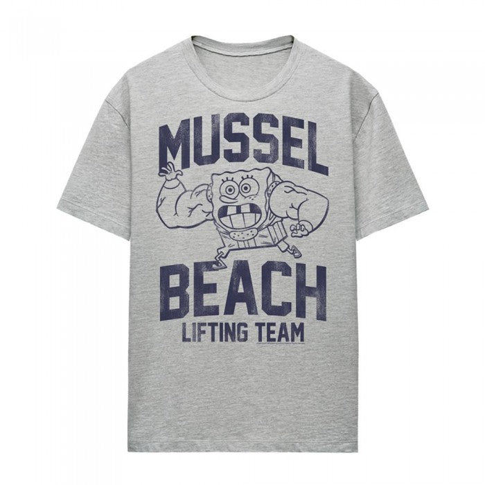 Front - SpongeBob SquarePants Womens/Ladies Mussel Beach Heather T-Shirt