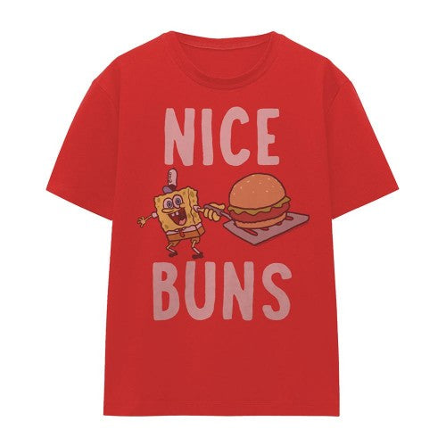 Front - SpongeBob SquarePants Womens/Ladies Nice Buns T-Shirt