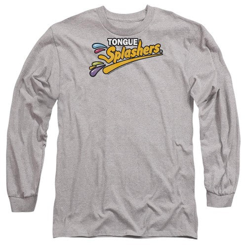 Front - Dubble Bubble Unisex Adult Tongue Splashers Logo Heather Long-Sleeved T-Shirt
