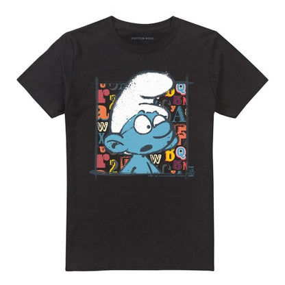 Front - The Smurfs Unisex Adult Brainy Smurf Alphabet T-Shirt