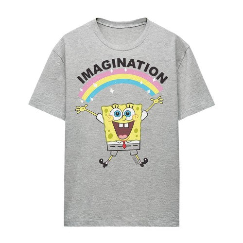 Front - SpongeBob SquarePants Womens/Ladies Simple Imagination Heather T-Shirt