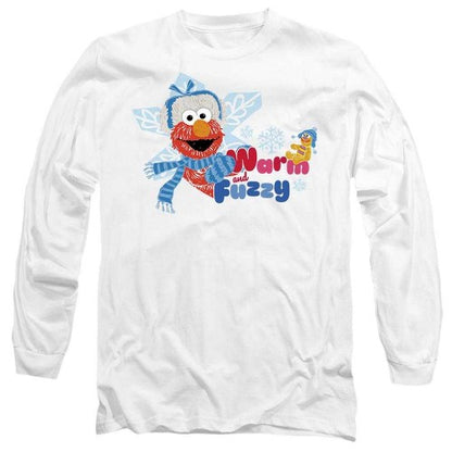 Front - Sesame Street Unisex Adult Warm And Fuzzy Elmo Long-Sleeved T-Shirt