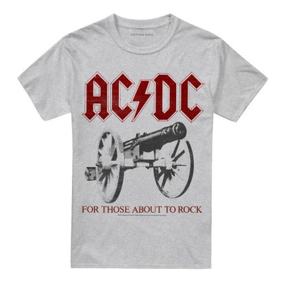 Front - AC/DC Unisex Adult About To Rock Heather T-Shirt