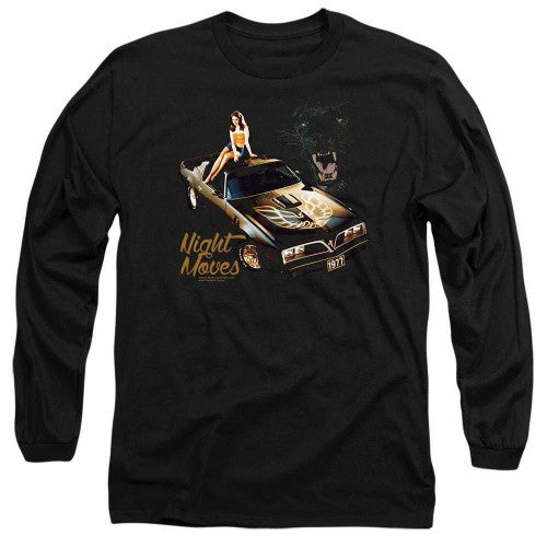Front - Pontiac Unisex Adult Night Moves Long-Sleeved T-Shirt