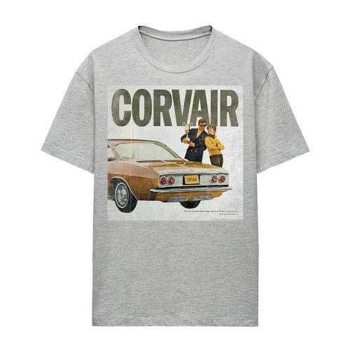 Front - Chevrolet Unisex Adult Corvair Ad Heather T-Shirt