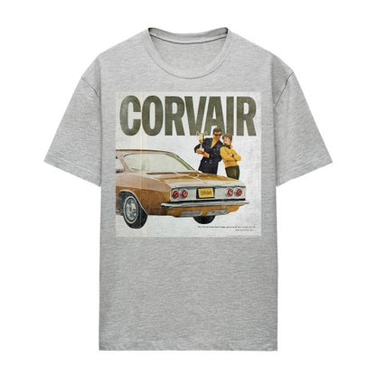 Front - Chevrolet Unisex Adult Corvair Ad Heather T-Shirt