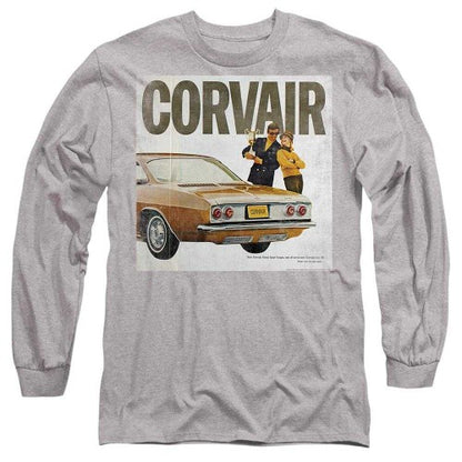 Front - Chevrolet Unisex Adult Corvair Ad Heather Long-Sleeved T-Shirt