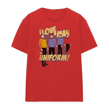 Front - Star Trek Womens/Ladies Man in Uniform T-Shirt