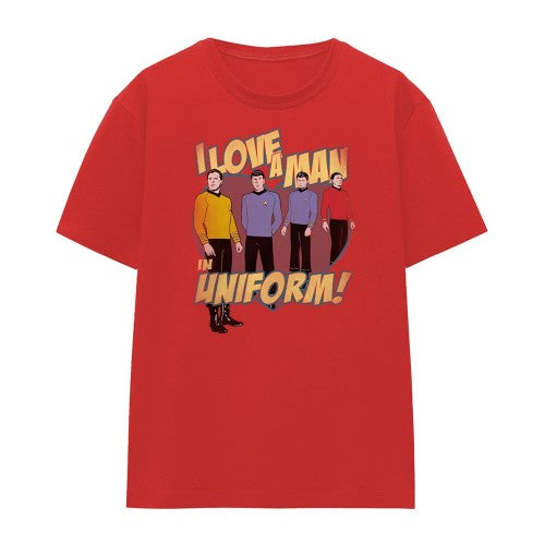 Front - Star Trek Womens/Ladies Man in Uniform T-Shirt