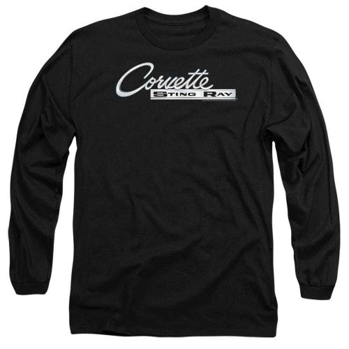 Front - Chevrolet Unisex Adult Chrome Stingray Logo Long-Sleeved T-Shirt