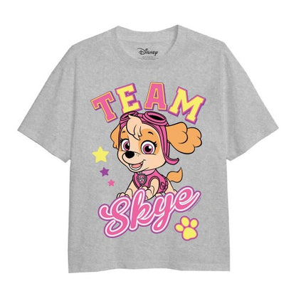 Front - Paw Patrol Girls Team Skye Heather T-Shirt