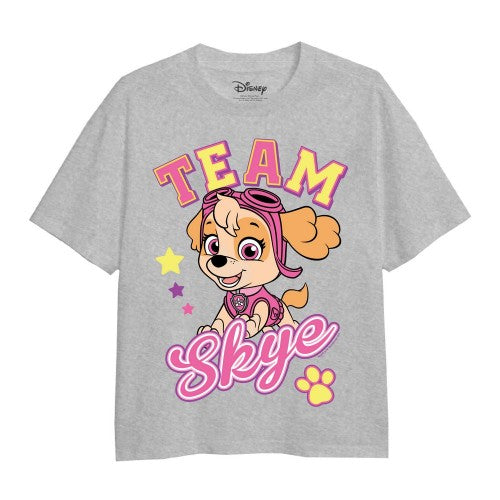 Front - Paw Patrol Girls Team Skye Heather T-Shirt