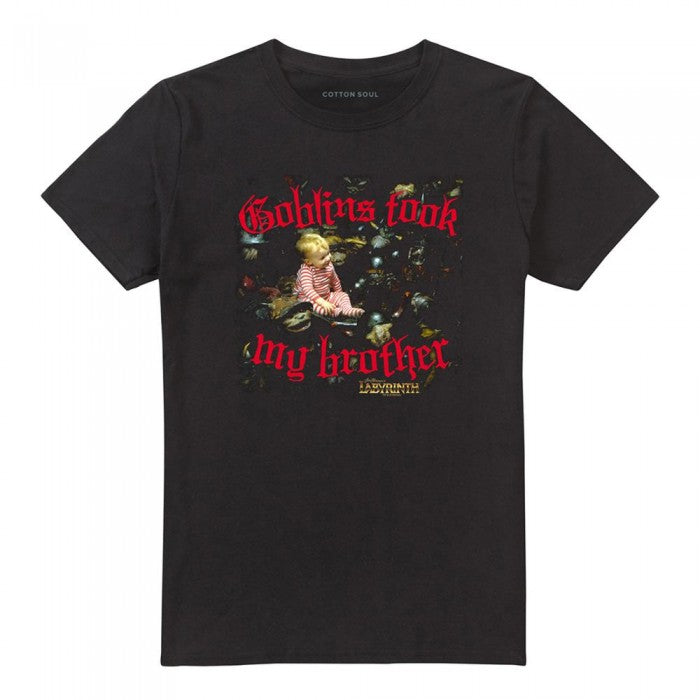 Front - Labyrinth Unisex Adult Goblins Took My Brother T-Shirt
