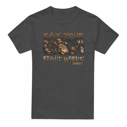 Front - Labyrinth Unisex Adult Say Your Right Words Heather T-Shirt