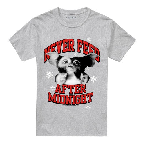 Front - Gremlins Unisex Adult Never Feed After Midnight Gizmo Heather Christmas T-Shirt