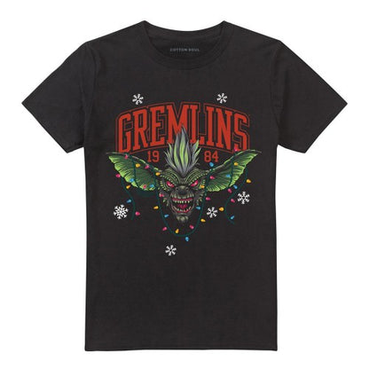 Front - Gremlins Unisex Adult 1984 Lights Christmas T-Shirt