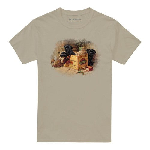 Front - Wildlife Unisex Adult Box Boys Black Labs Heather T-Shirt