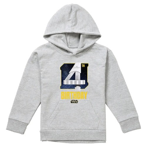 Front - Star Wars Childrens/Kids Heather Relaxed Fit 4th Birthday Hoodie