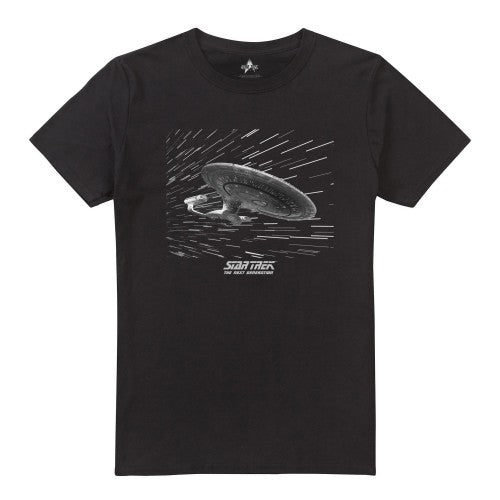 Front - Star Trek Mens Warp USS Enterprise T-Shirt