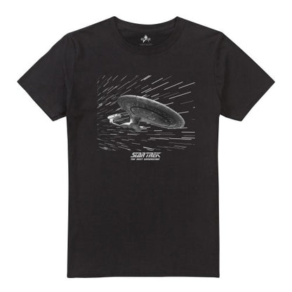Front - Star Trek Mens Warp USS Enterprise T-Shirt