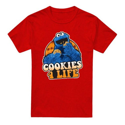 Front - Sesame Street Unisex Adult Cookies 4 Life Heather T-Shirt