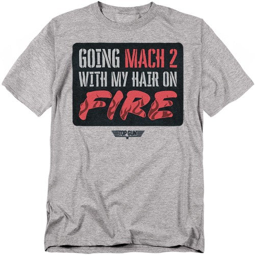 Front - Top Gun Unisex Adult Mach 2 Hair On Fire Heather T-Shirt