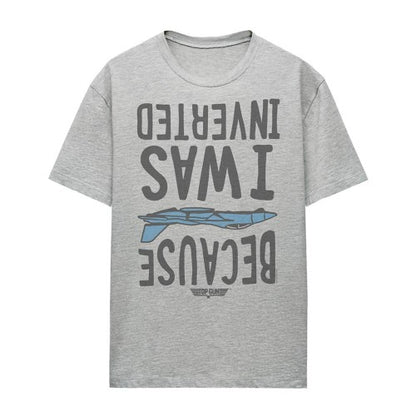 Front - Top Gun Womens/Ladies Because I was Inverted Heather T-Shirt