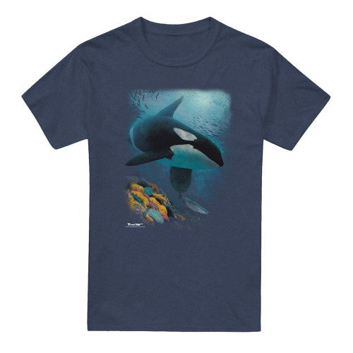 Front - Wildlife Unisex Adult Salmon Hunter Orca Heather T-Shirt