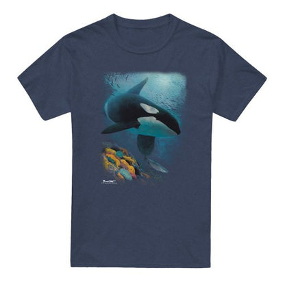 Front - Wildlife Unisex Adult Salmon Hunter Orca Heather T-Shirt