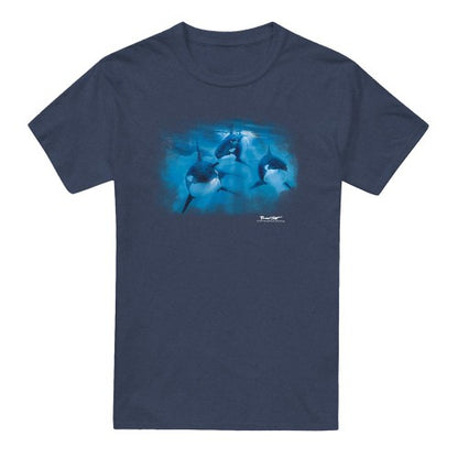 Front - Wildlife Unisex Adult Pod Of Orcas Heather T-Shirt