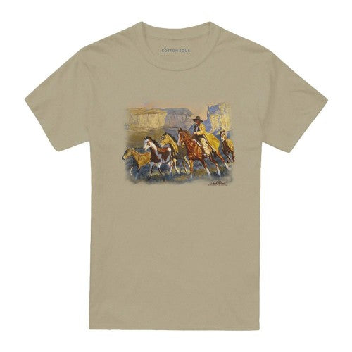 Front - Wildlife Unisex Adult A Cowboy Day Heather T-Shirt