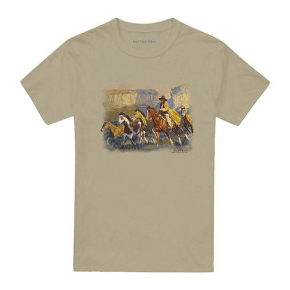 Front - Wildlife Unisex Adult A Cowboy Day Heather T-Shirt